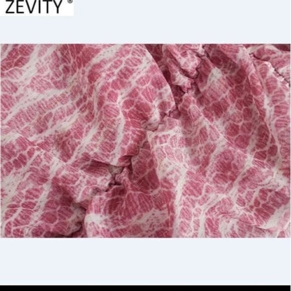 PINK SNAKESKIN PRINT DRESS BOHO STYLE - Picture 4 of 8